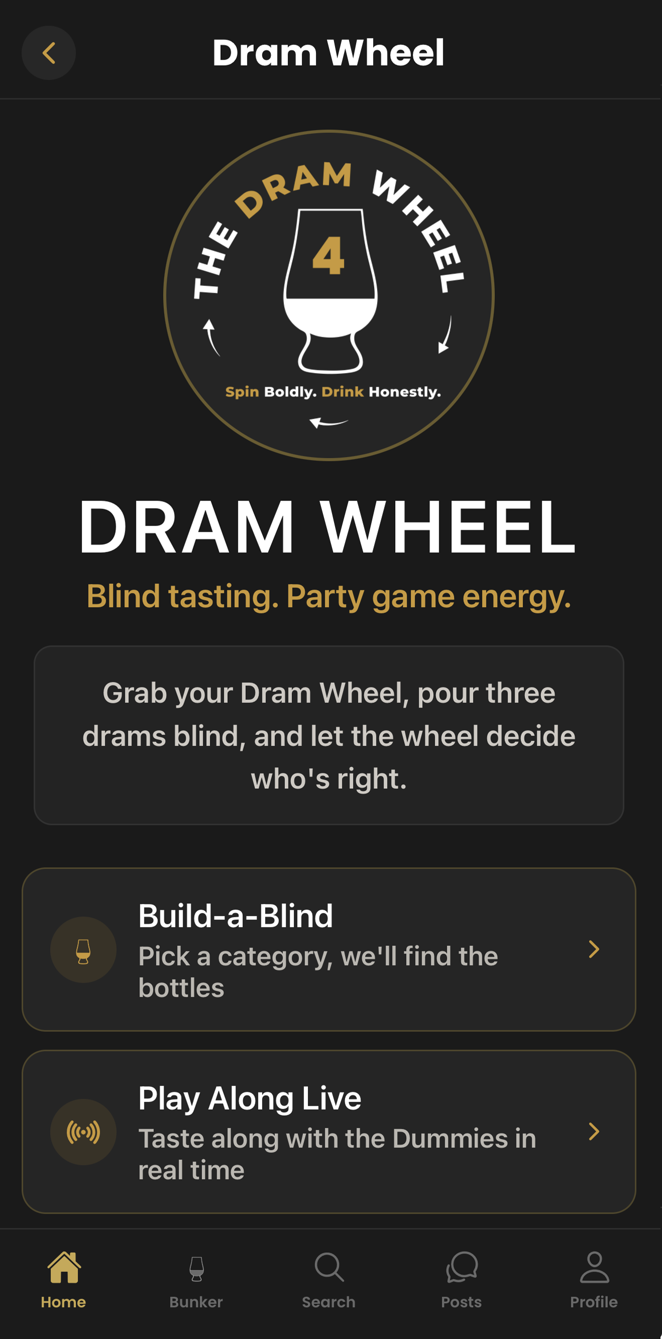 The Dram Wheel in the Pour Decision app